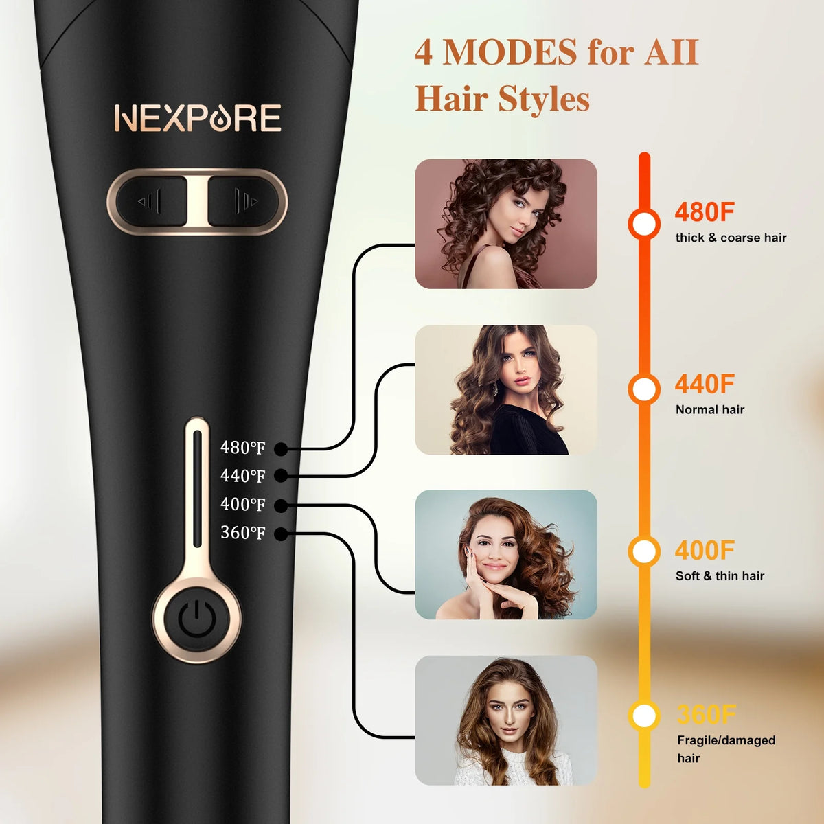 Gold 1" Rotating Barrel Curling Iron J8281