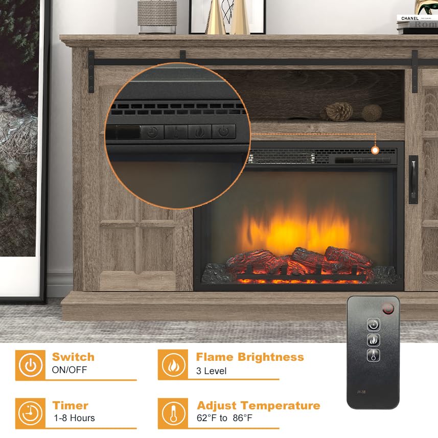 White 43 Inch Electric Fireplace with Mantel A851581