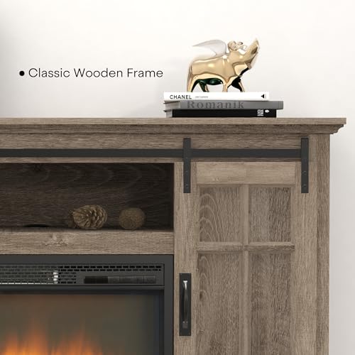 White 43 Inch Electric Fireplace with Mantel A851581