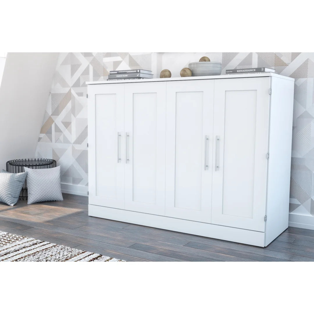 White Full Cabinet Bed with Mattress H3570