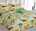 Full Size Dinosaur Taupe 8 Piece Kids Bedding Comforter and Sheet Set N71675