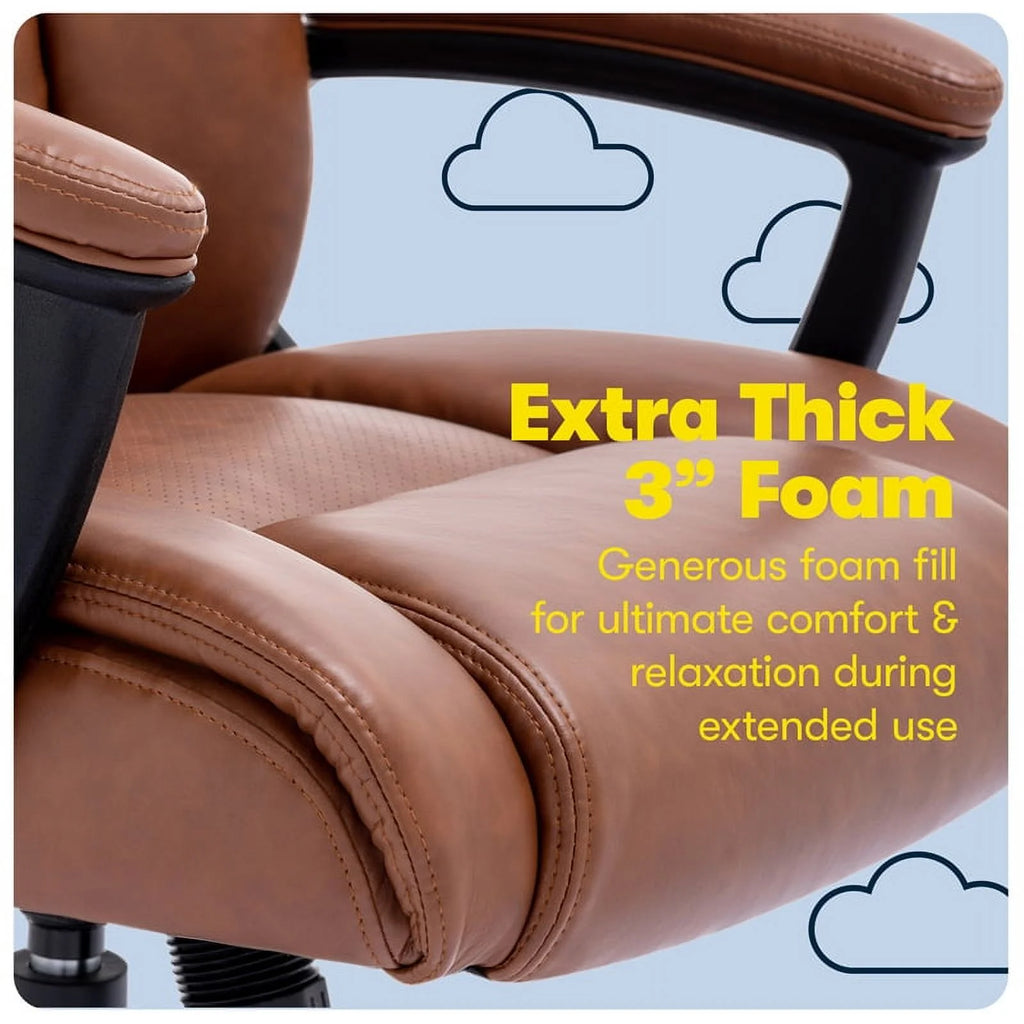 Executive Office Chair Cognac Bonded Leather T26583