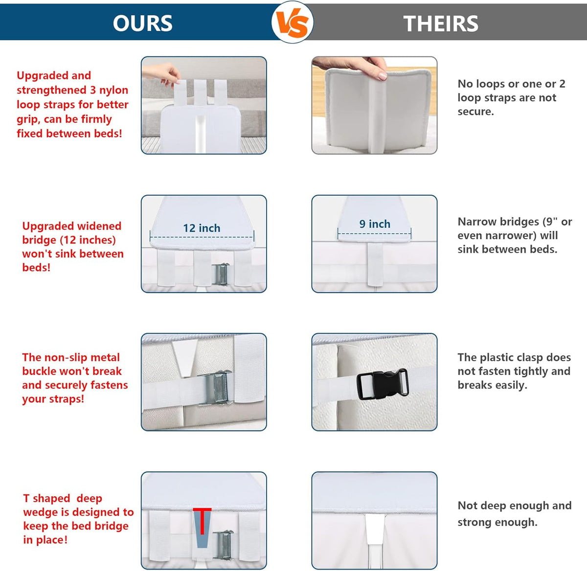 Twin to King Bed Converter Kit with Storage Bag B765