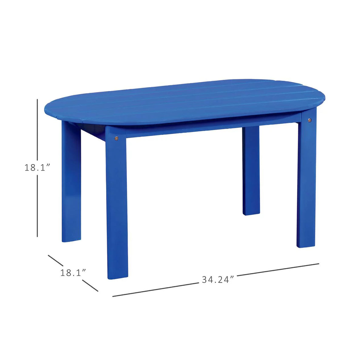 Blue Mid-Century Oval Coffee Table M457