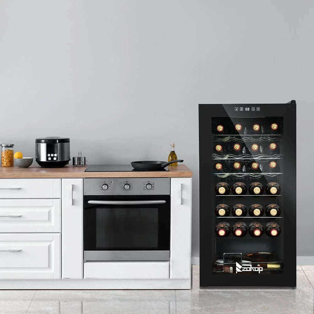 28 Bottle Compressor Wine Cooler, Black K198