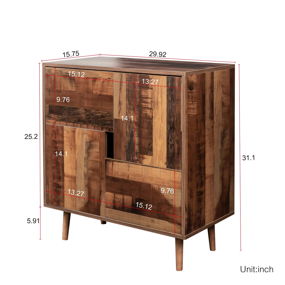Sideboard with four storage spaces E9206