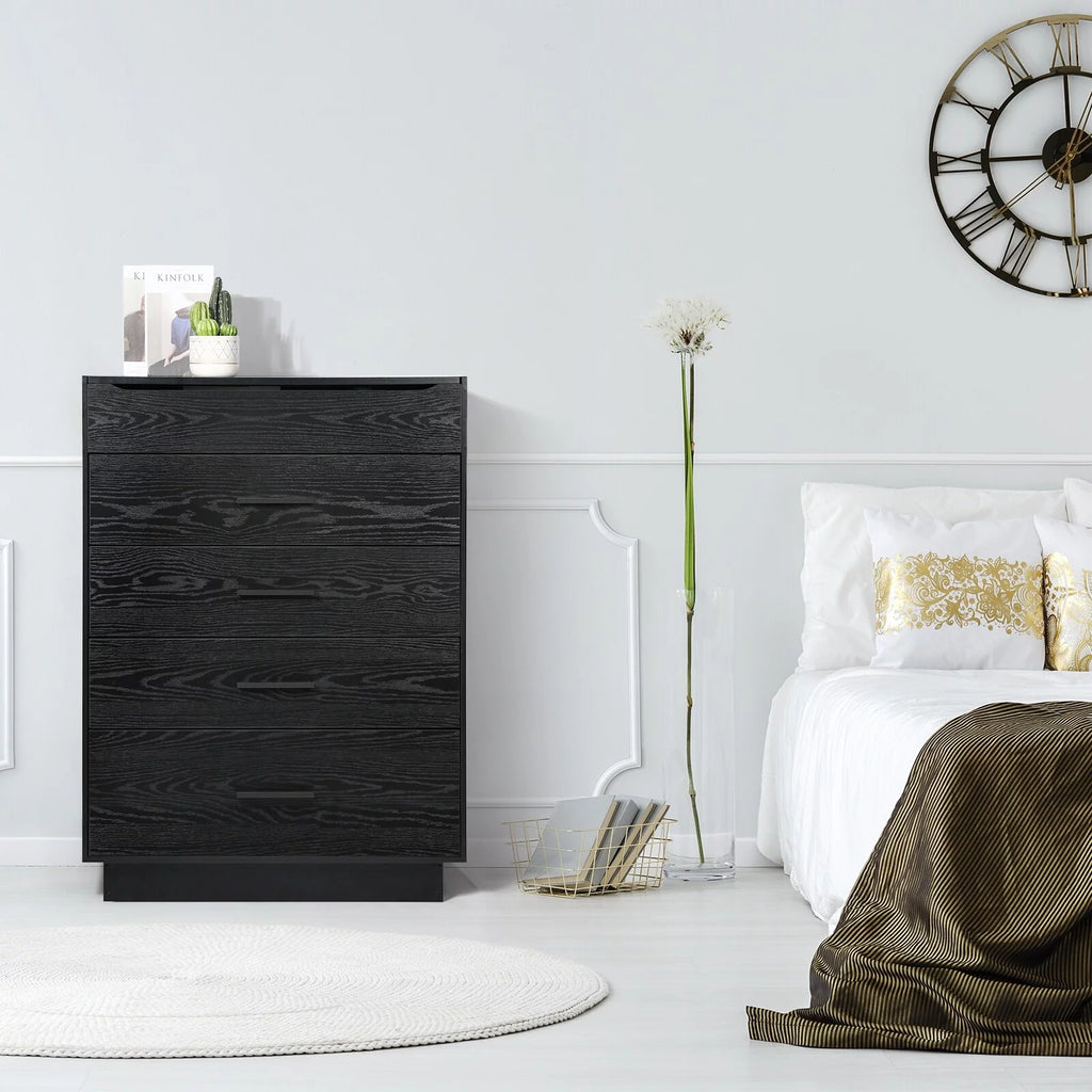 5 Tier Drawer Chest with Mirror Grey I305544