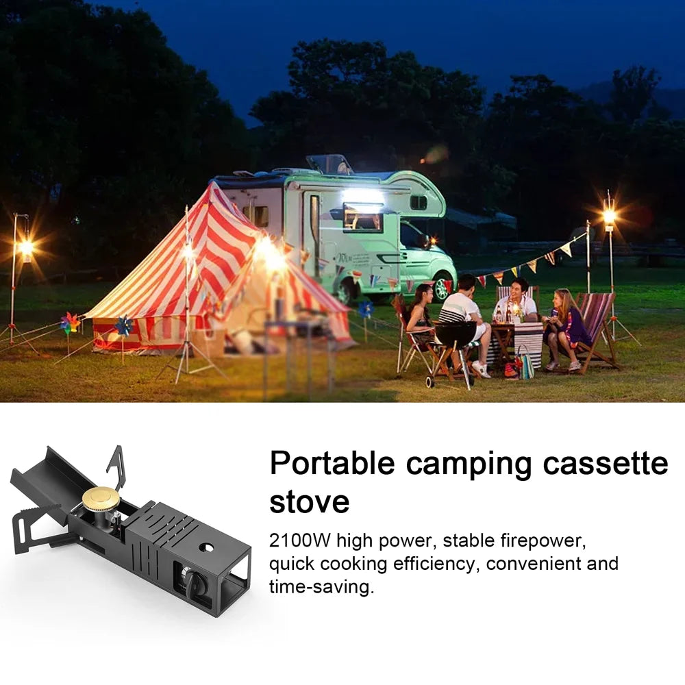 Portable Folding Butane Camping Stove with Piezoelectric Ignition W50961