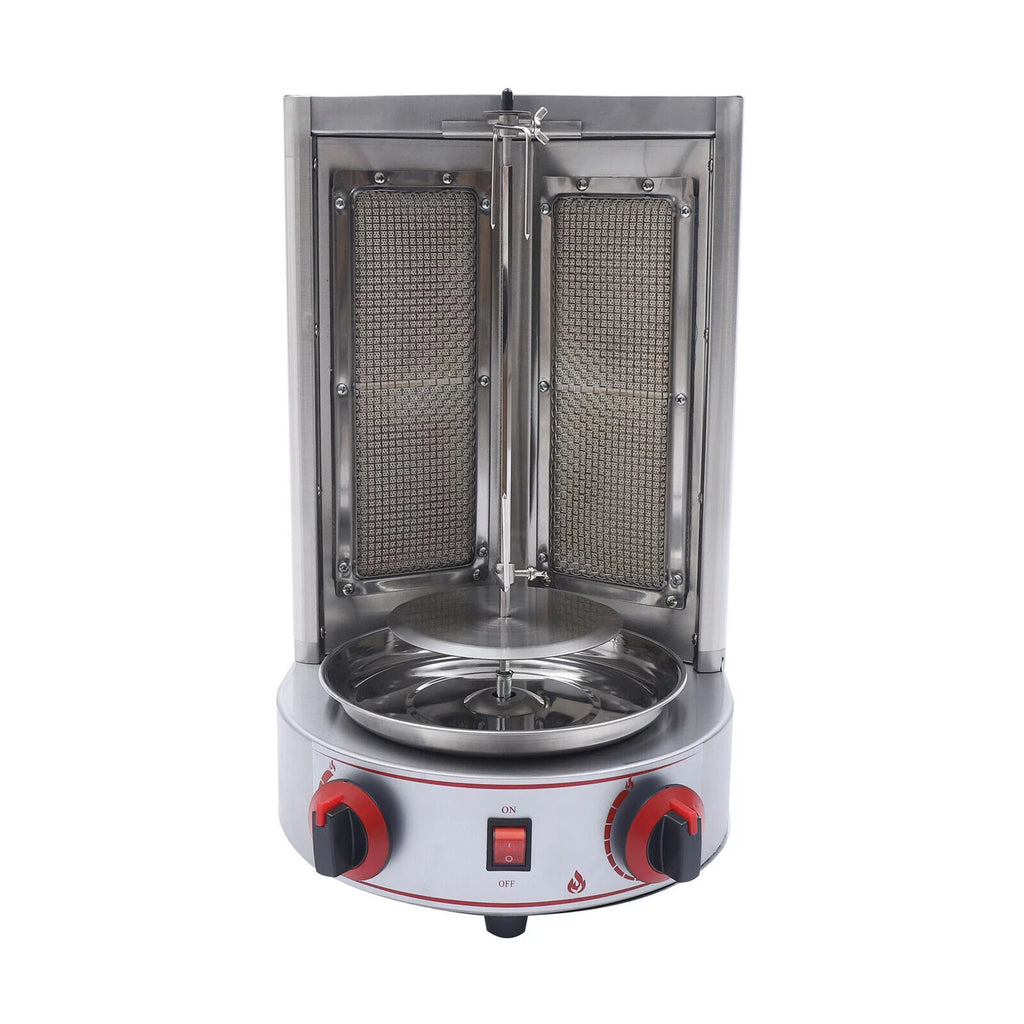 Vertical Gas Broiler Shawarma Machine Doner Kebab Gyro Grill Rotisserie Machine 3KW Silver E5683