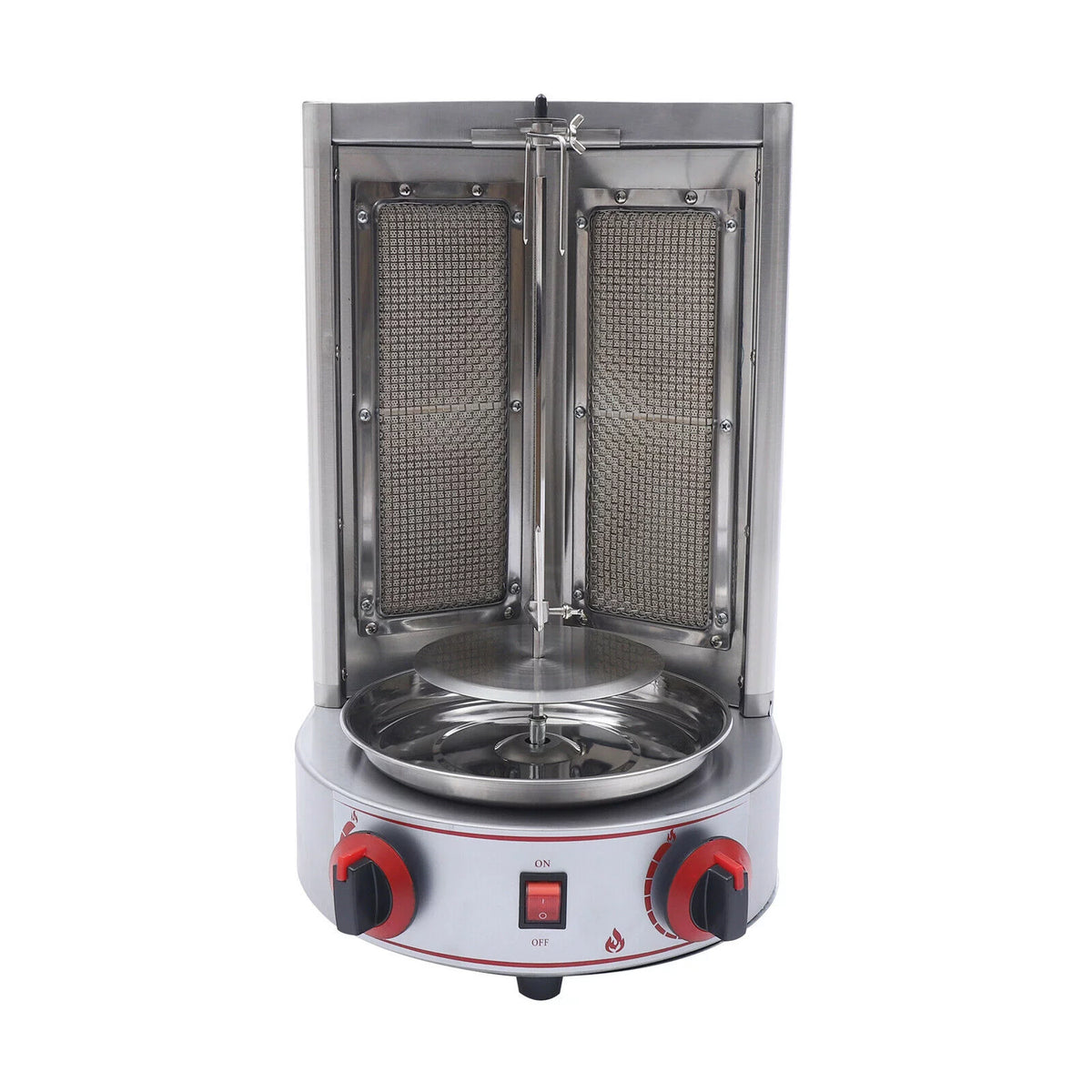 Vertical Gas Broiler Shawarma Machine Doner Kebab Gyro Grill Rotisserie Machine 3KW Silver E5683