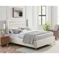 Upholstered Linen Queen Size Platform Bed N695226