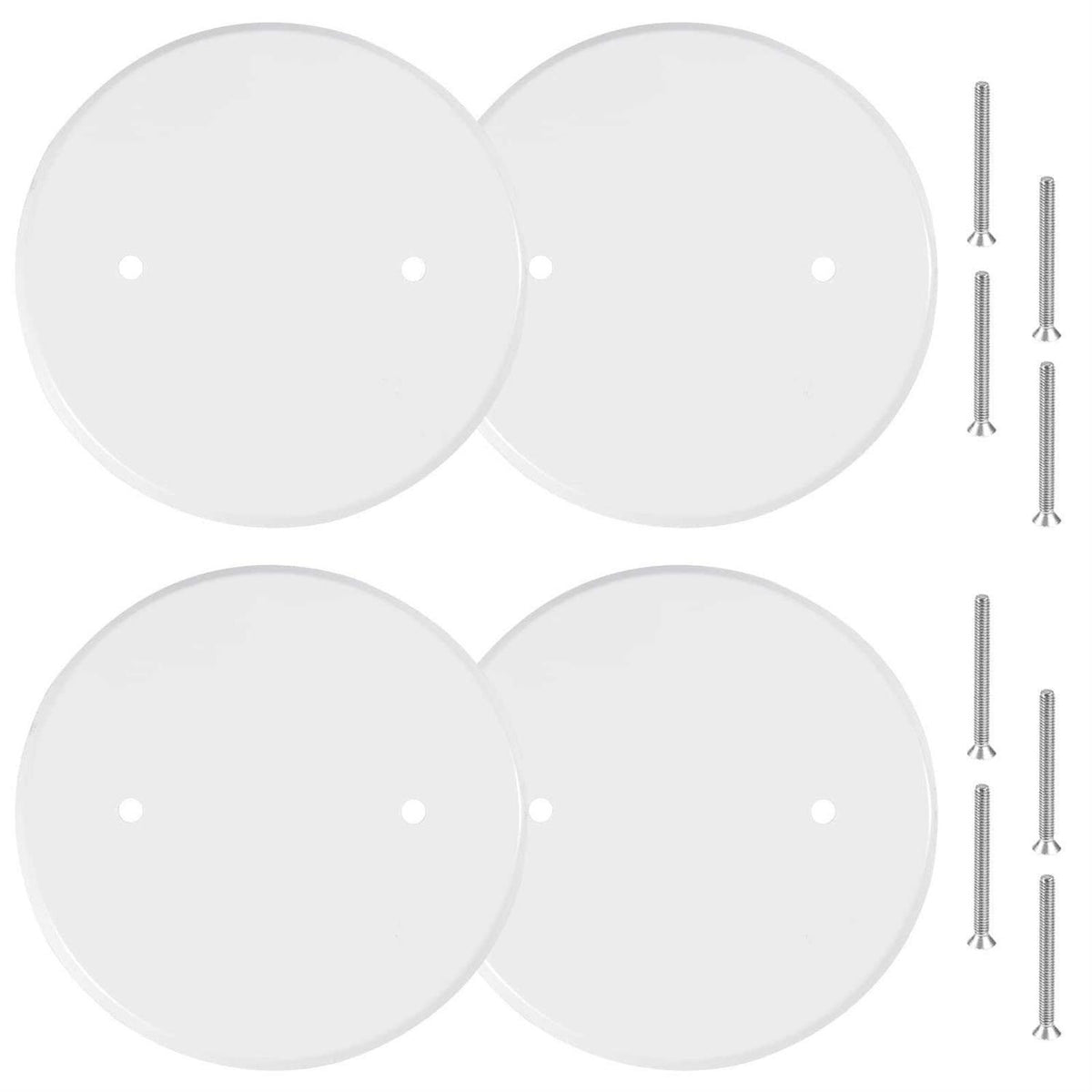 4 Pack 5 Inch Metal Flat Round Ceiling Cover Plate with Screws X118