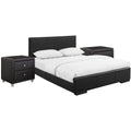 Black Queen Upholstered Platform Bedroom Set V832443
