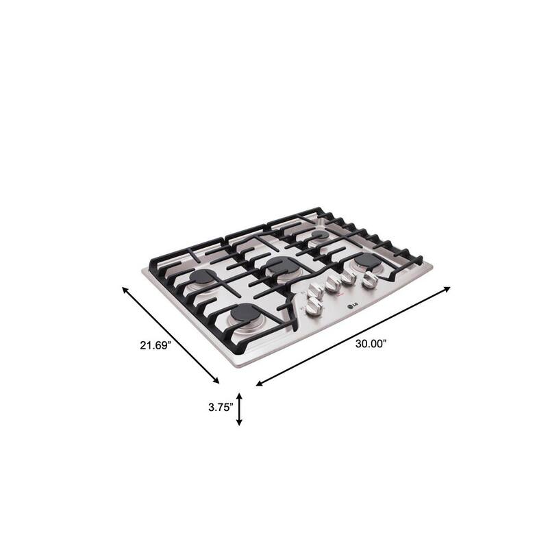 30 in. 5 Burner Stainless Steel Gas Cooktop N427142