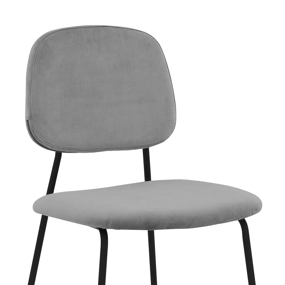 Gray Velvet Metal Dining Chair Set of 2 S517313