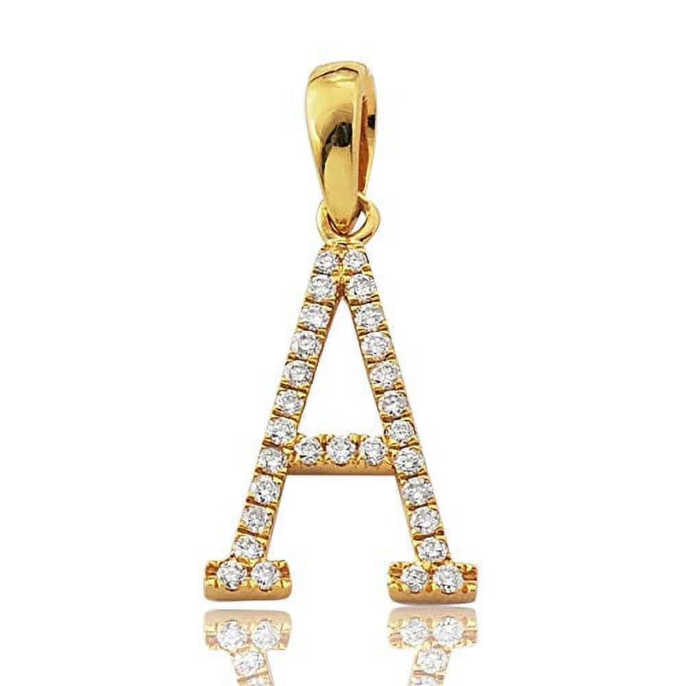 14K Yellow Gold Diamond Mini Letter Initial Pendant N257948