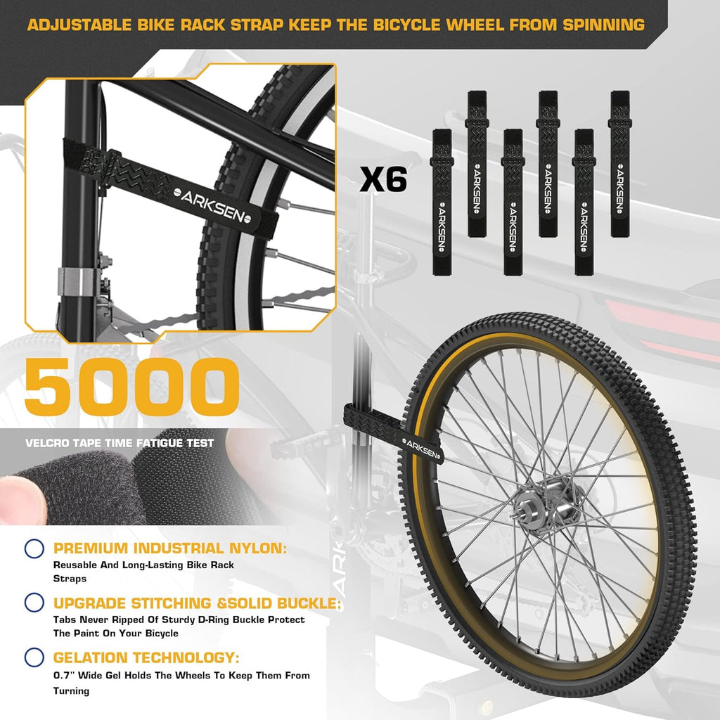 2 Bike Heavy Duty Rear Hitch Mount Bike Rack with Tie Down Strap W358
