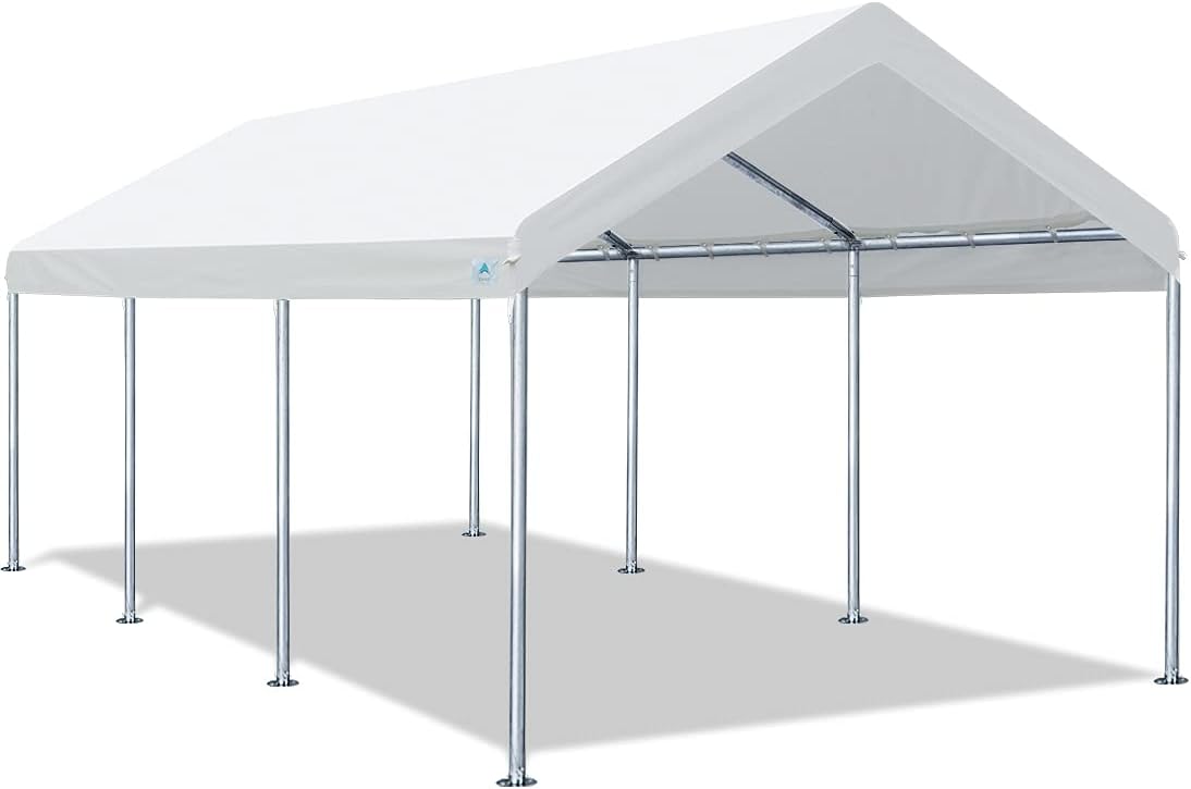 Adjustable 10x20 ft Heavy Duty Carport Canopy, Green W496301