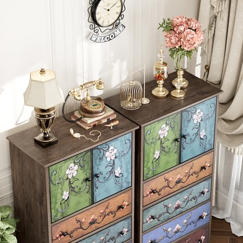50'' Tall 4 Drawer 2 Door Wood Dresser F383