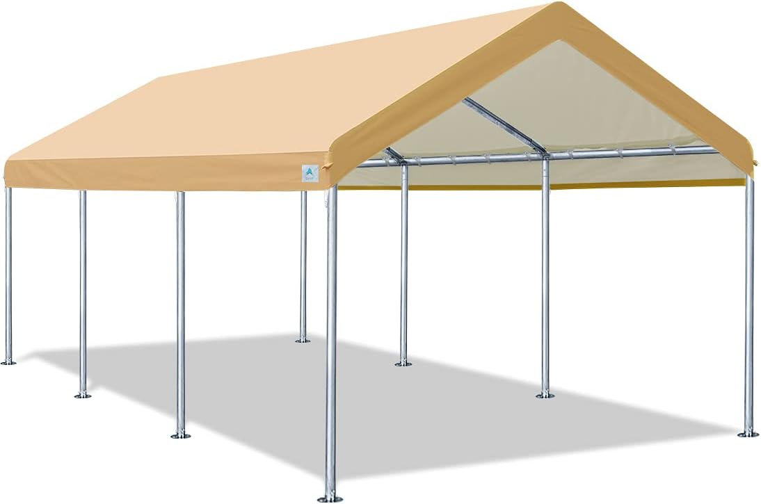 Adjustable 10x20 ft Heavy Duty Carport Canopy, Green W496301