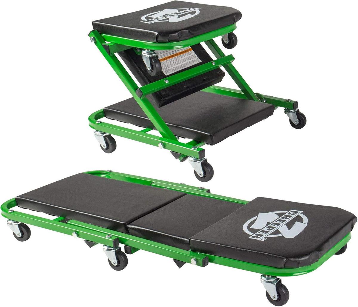 Black/Green 300 Lbs Mechanic Creeper Pack of 2 D2216