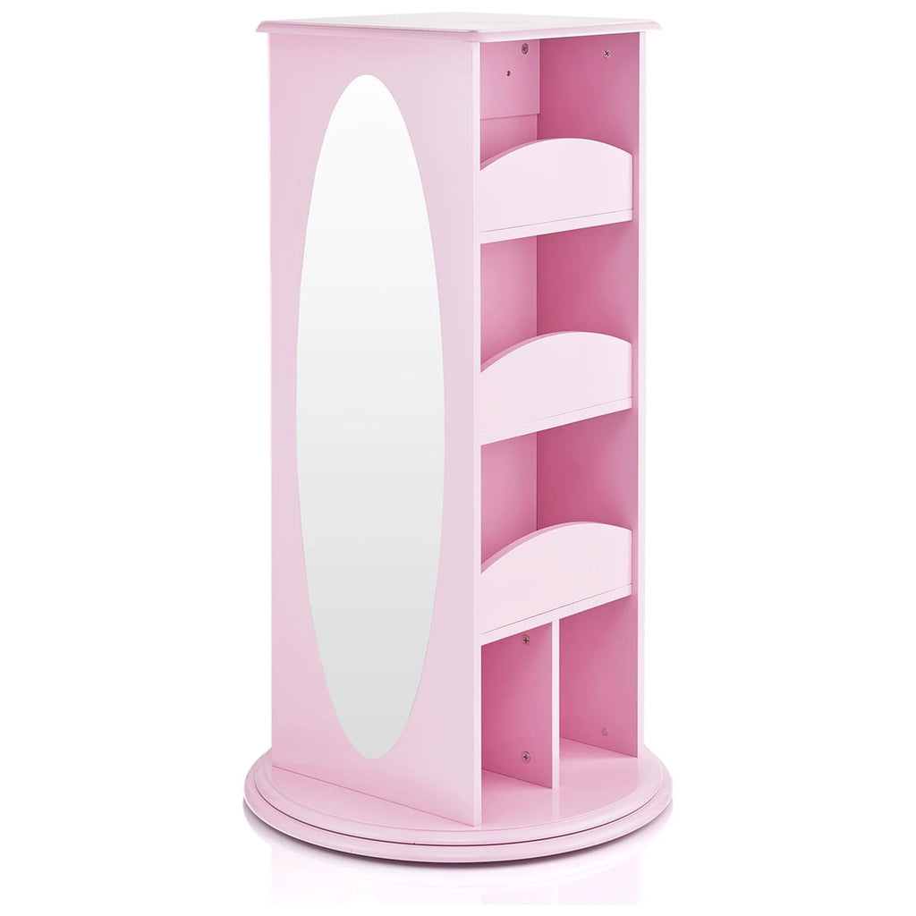 Pink Rotating Dress-Up Storage Armoire with 2 Mirrors S85504