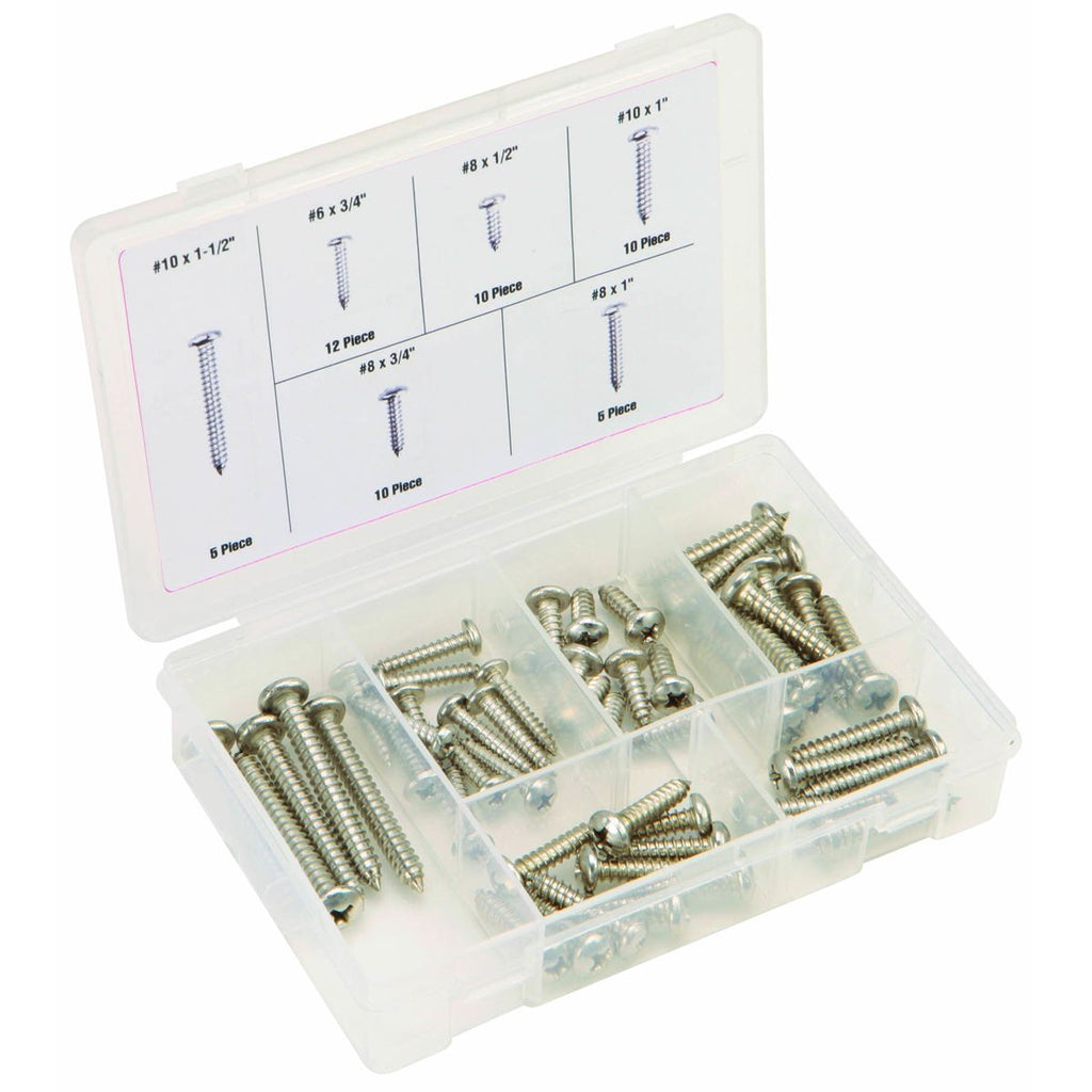 Stainless Steel Sheet Metal Screw Assortment, 52 Piece U534