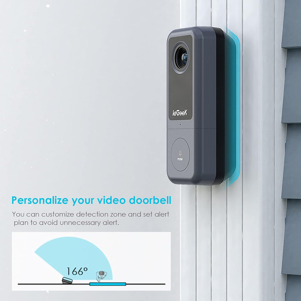 Wired Video Doorbell Camera with Chime, 2K HD, 2-Way Audio, IP54 Waterproof, Pack of 2 Y2225