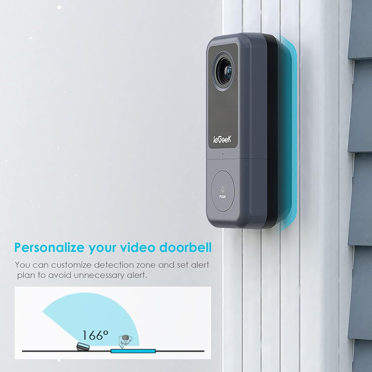 Wired Video Doorbell Camera with Chime, 2K HD, 2-Way Audio, IP54 Waterproof, Pack of 2 Y2225