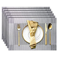 Placemats Set of 6 Heat Resistant Woven PVC Placemats P660846