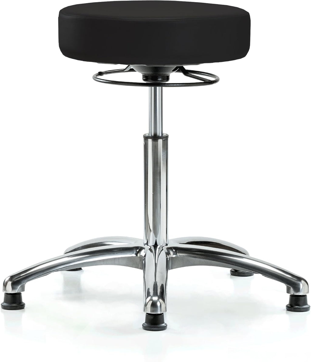 Black Fabric Adjustable Swivel Stool with Footring C519