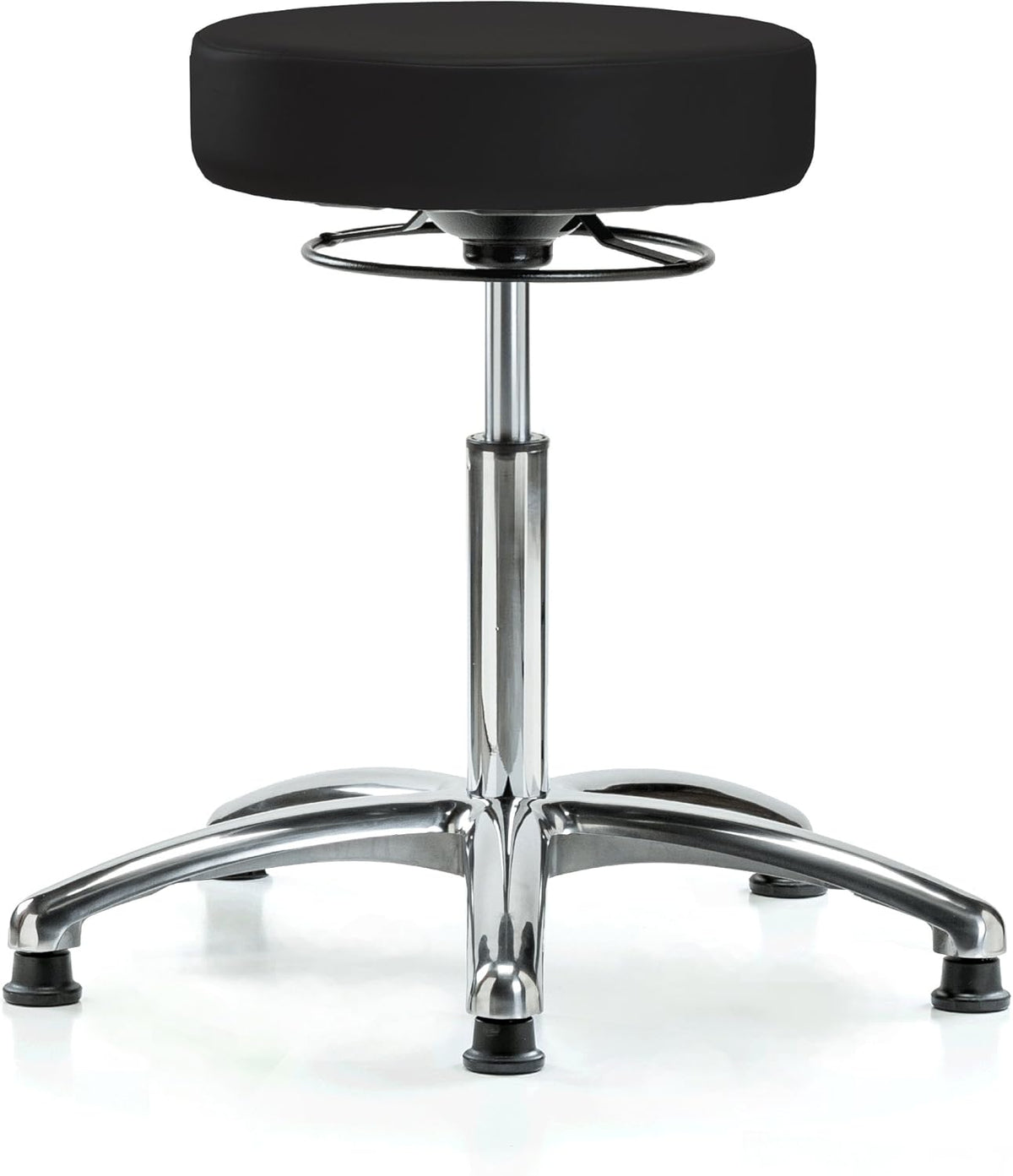 Black Fabric Adjustable Swivel Stool with Footring C519