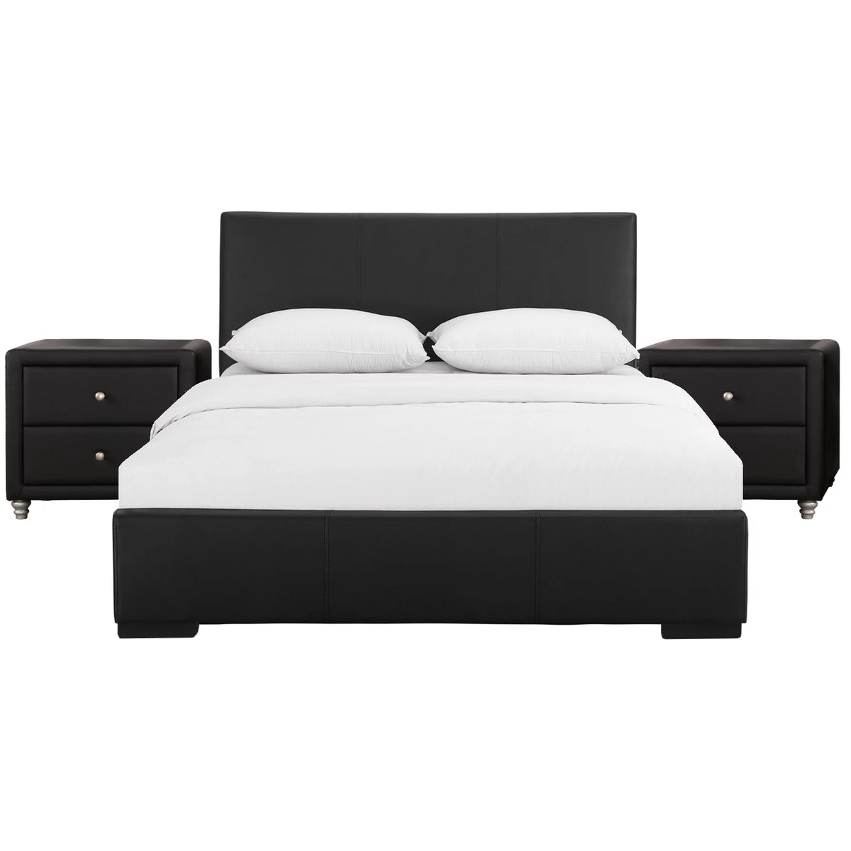 Black Queen Upholstered Platform Bedroom Set V832443