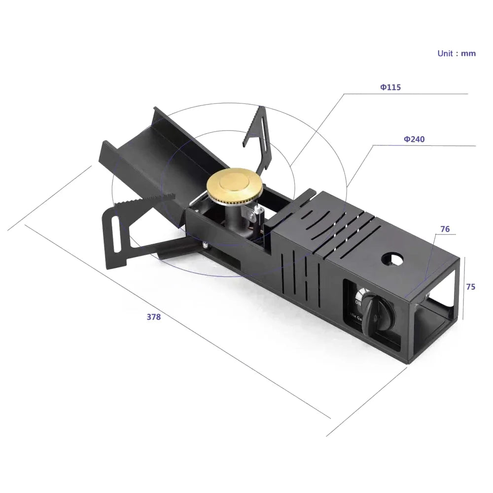 Portable Folding Butane Camping Stove with Piezoelectric Ignition W50961