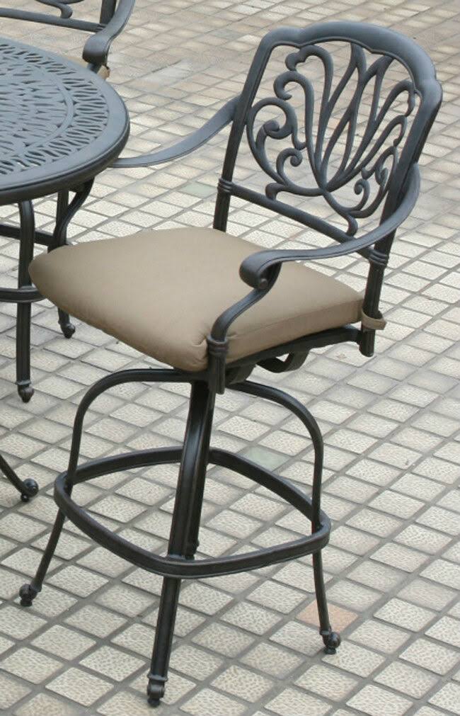 Bronze Cast Aluminum Swivel Patio Bar Stool M9070