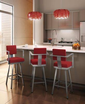 Red Swivel Counter Stool with Arms 26 in. G63968