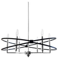 6 Light Incandescent Chandelier Polished Chrome Matte Black G365