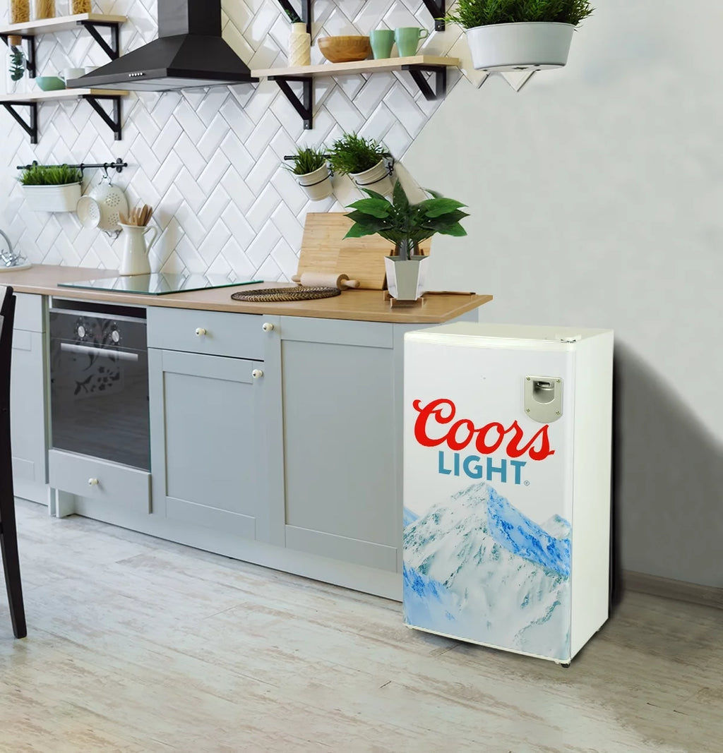 Compact Fridge with Bottle Opener, 90 L 3.2 Cubic Foot D8308
