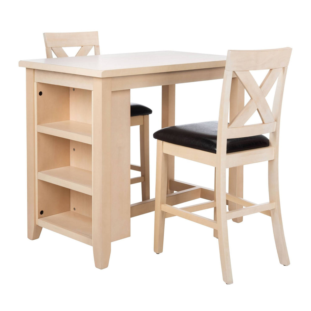White Washed 3 Piece Pub Set N7210