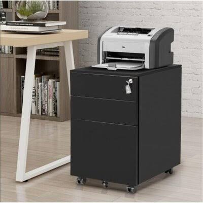 Three Drawer Mobile Metal Lockable File Cabinet I717