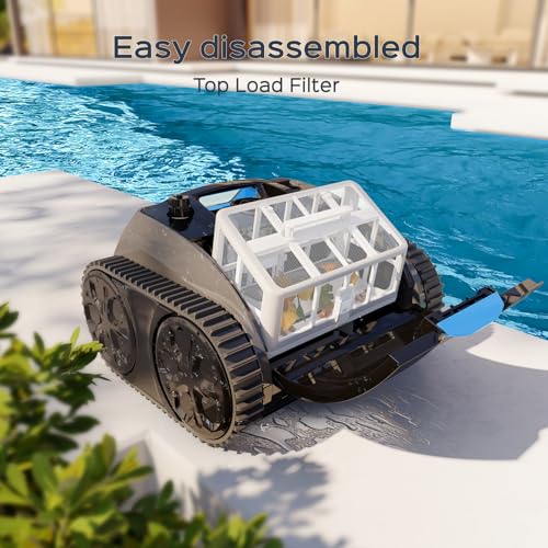 Robotic Pool Cleaner Vacuum with Wall Climbing, 65W Suction Power, 150 Mins N48422