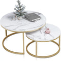 Round Nesting Coffee Table Set Gold W1768
