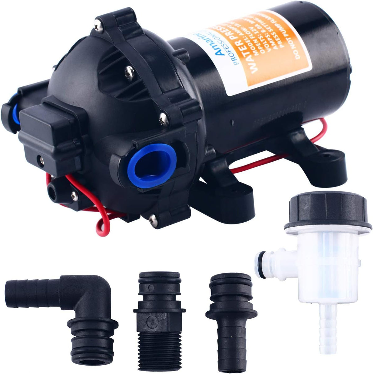 12v Water Pressure Diaphragm Pump 18.9 L/min 5.0 Gpm 60 Psi H7273