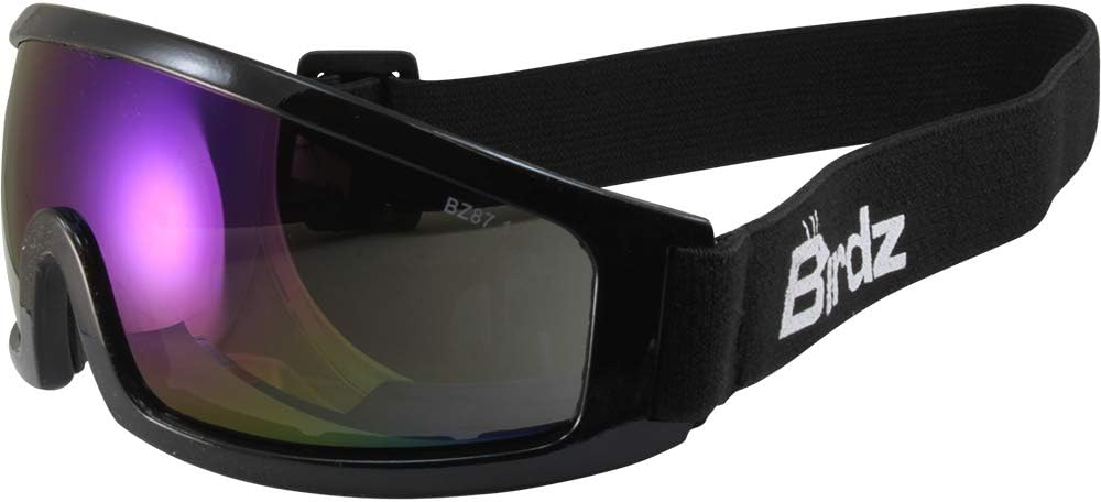 2 Pairs Safety Goggles Blue Mirror & Smoke Lenses J208