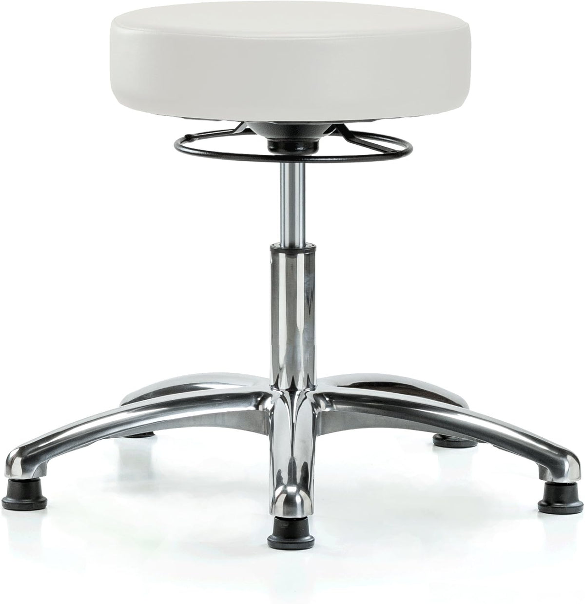 Black Fabric Adjustable Swivel Stool with Footring C519