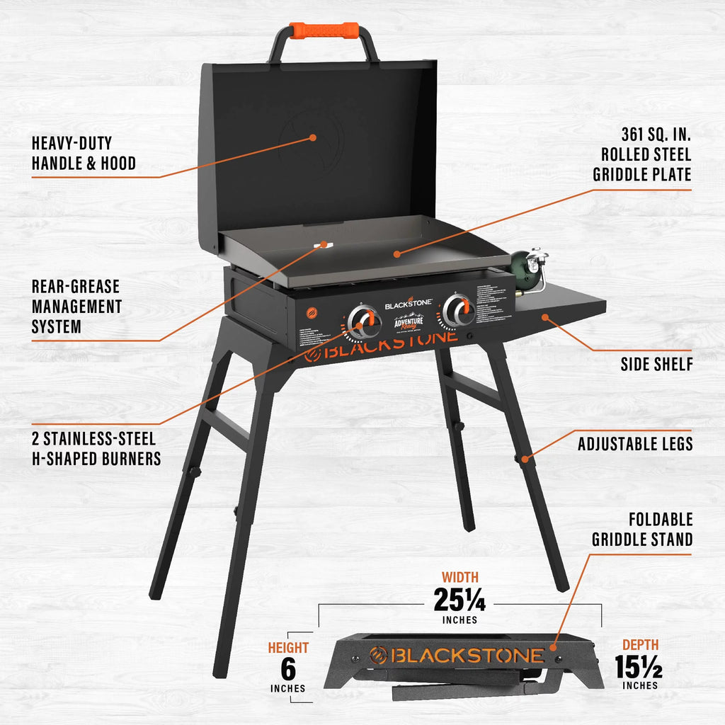 22 Propane Griddle with Stand and Adapter Hose S105