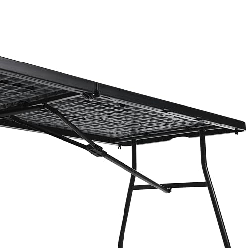 White 6 ft Folding Table with Carrying Handle C55164