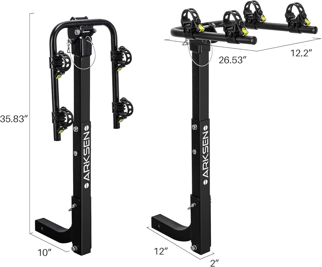 2 Bike Heavy Duty Rear Hitch Mount Bike Rack with Tie Down Strap W358