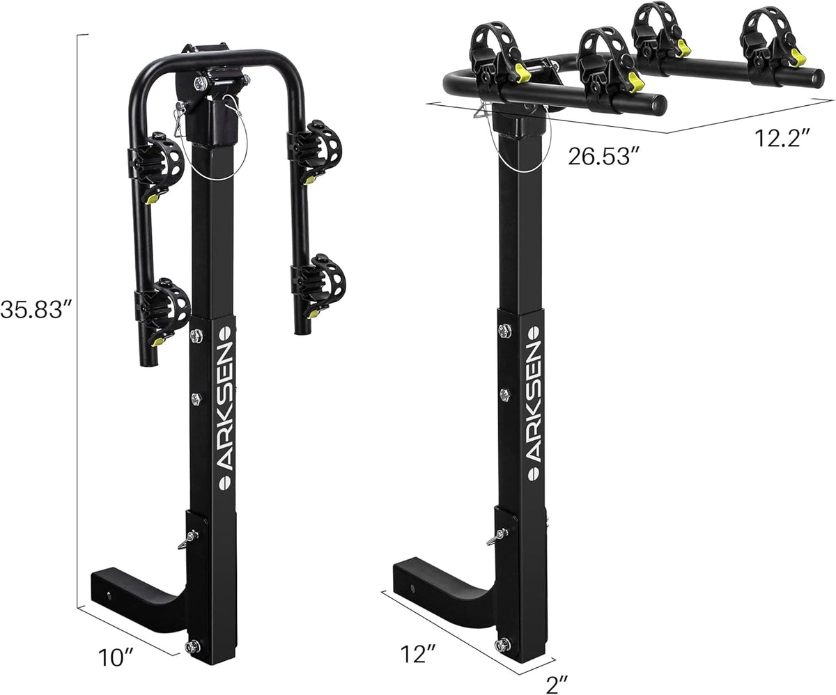2 Bike Heavy Duty Rear Hitch Mount Bike Rack with Tie Down Strap W358