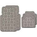 Large Medium Gray Full Set of 4 Car Mats with Pawprint Pattern D686